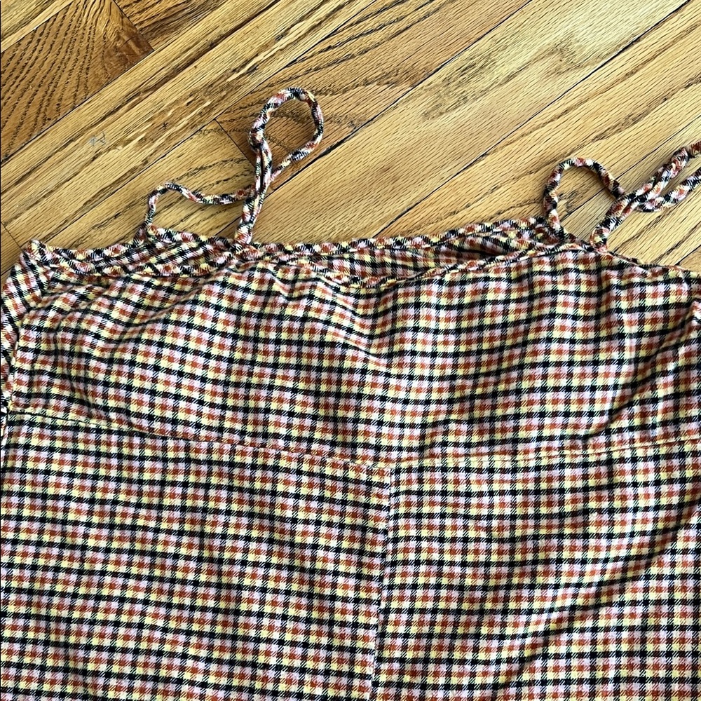 wild fable Brown Plaid Mini Dress with Thin Straps - Picture 5 of 5